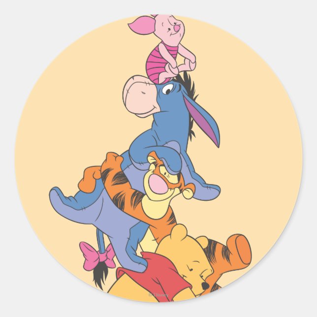 Pooh & Friends 8 Classic Round Sticker (Front)