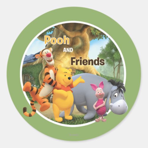 Pooh  Friends 9 Classic Round Sticker