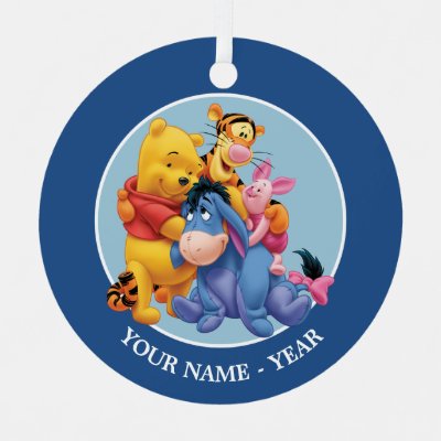 Pooh &amp; Friends | Add Your Name Metal Ornament