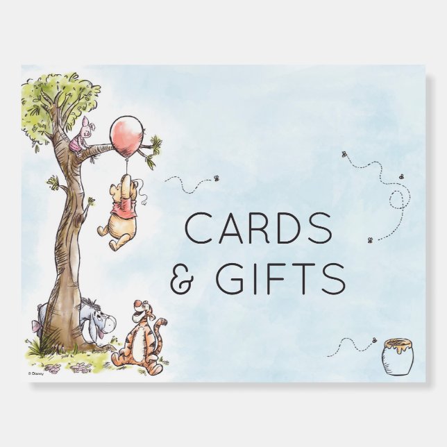 Pooh & Friends Baby Shower Gifts & Cards Sign (Front)
