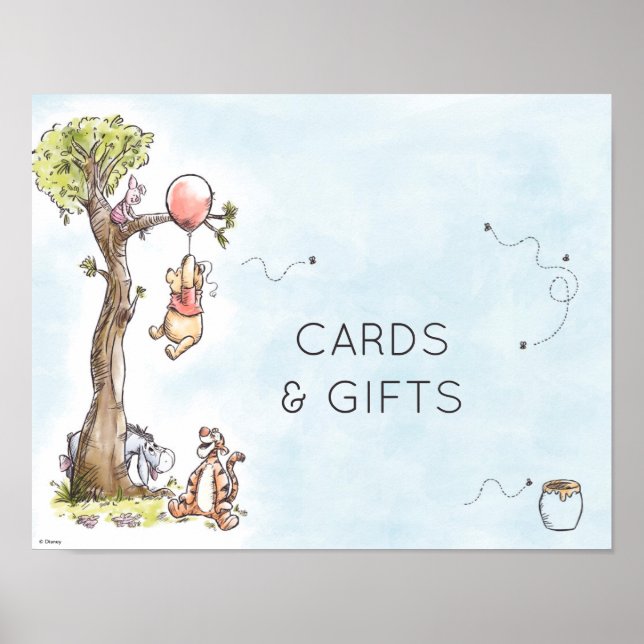Pooh & Friends Baby Shower Gifts & Cards Sign (Front)