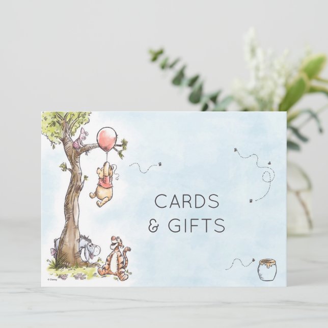 Pooh & Friends Baby Shower Gifts & Cards Sign (Standing Front)