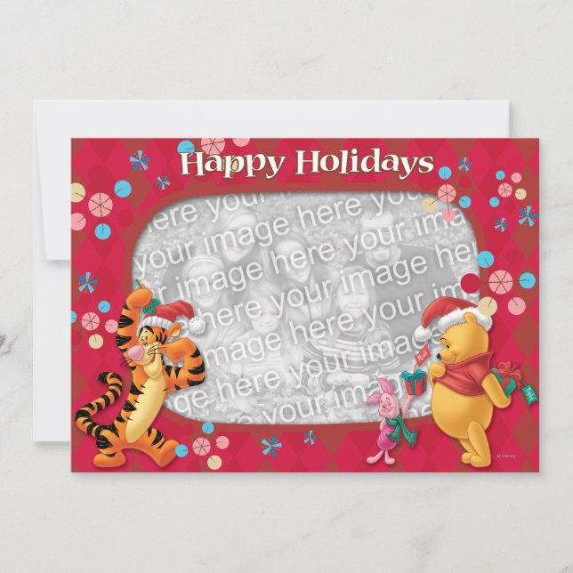 Pooh & Friends: Happy Holidays Greeting Card (Front)