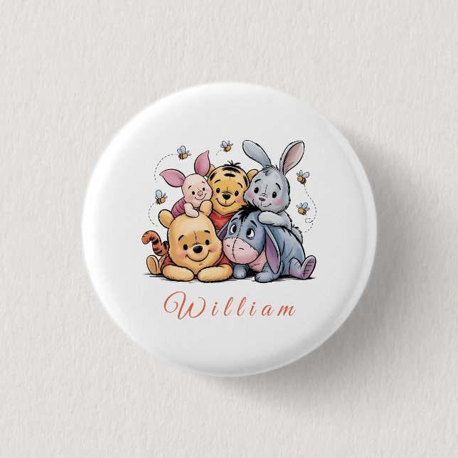 Pooh & Friends Pastel Button (Front)