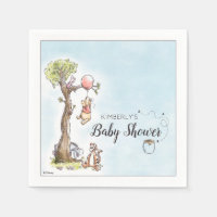 Pooh & Friends Watercolor | Baby Shower Napkin