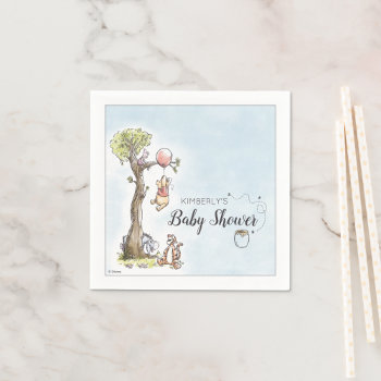 Pooh & Friends Watercolor | Baby Shower Napkins by winniethepooh at Zazzle