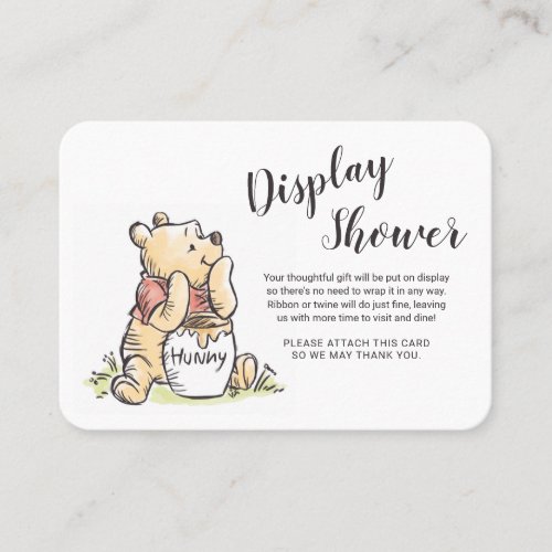 Pooh  Friends Watercolor Baby Shower No Wrap Place Card