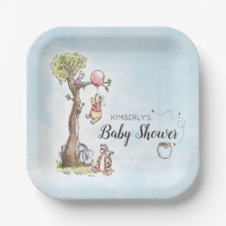 Pooh & Friends Watercolor | Baby Shower Paper Plates