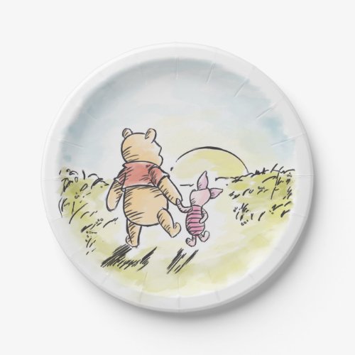Pooh  Friends Watercolor  Baby Shower Paper Plates