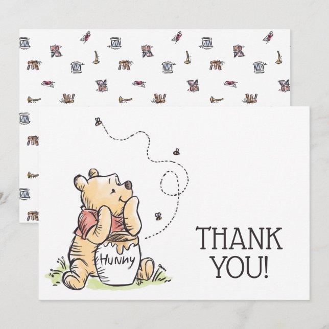 Pooh & Friends Watercolor | Birthday Thank You Card | Zazzle