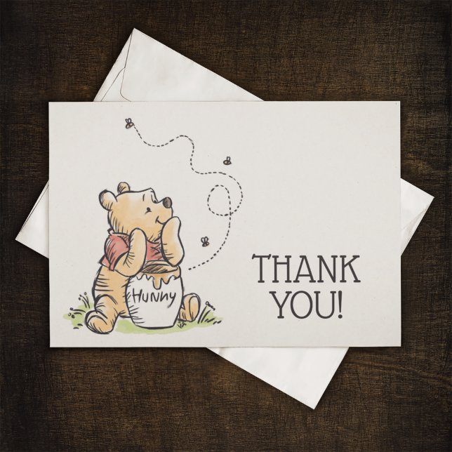 Pooh & Friends Watercolor | Birthday Thank You Card | Zazzle