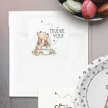 Pooh & Friends Watercolor | Birthday Thank You Square Sticker<br><div class="desc">Thank your guests in Hundred Acre Wood style with our Pooh & Friends Watercolor Birthday Thank You Square Sticker. Featuring Winnie the Pooh, Piglet, Tigger, and Eeyore in a charming watercolor design, this sticker is perfect for adding a whimsical touch to thank you cards, party favors, or envelopes. Bring the...</div>