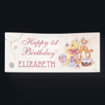 Pooh & Friends Watercolor | First Birthday Banner<br><div class="desc">Make your little one’s first birthday extra special with our Pooh & Friends Watercolor First Birthday Banner. Featuring Winnie the Pooh, Piglet, Tigger, and Eeyore in a whimsical watercolor design, this banner brings the magic of the Hundred Acre Wood to your celebration. Perfect for Disney fans, it adds a playful...</div>