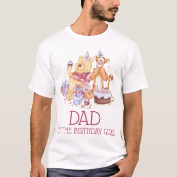 Pooh & Friends Watercolor | First Birthday Dad T-shirt by winniethepooh at Zazzle