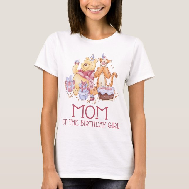 Pooh & Friends Watercolor | First Birthday Mom T-Shirt (Front)