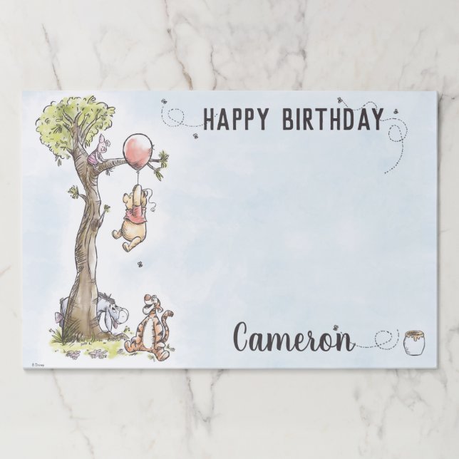 Pooh & Friends Watercolor Tree Birthday Placemats (Front)