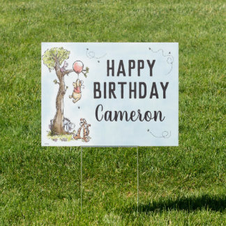Pooh & Friends Watercolor Tree | First Birthday Sign