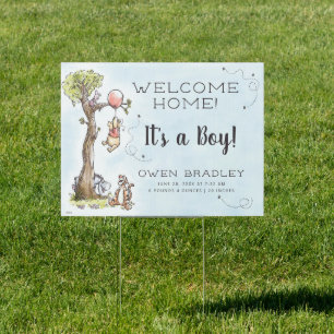 Pooh & Friends Watercolor Tree   Welcome Baby Sign