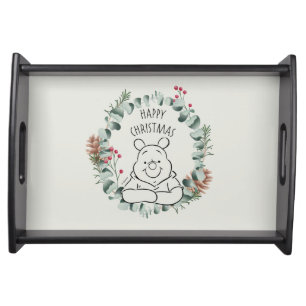 Pooh Happy Christmas Wreath Serving Tray