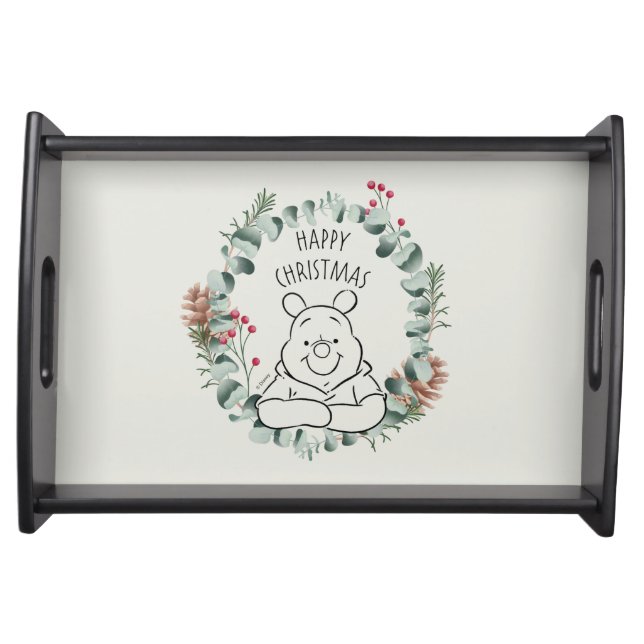 Pooh | Happy Christmas Wreath Serving Tray (Front)