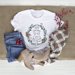 Pooh   Happy Christmas Wreath T-Shirt