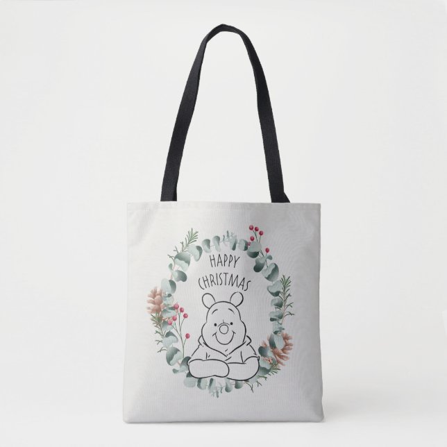 Pooh | Happy Christmas Wreath Tote Bag (Front)