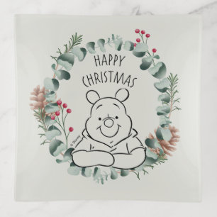Pooh Happy Christmas Wreath Trinket Tray
