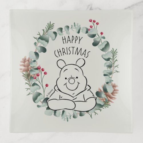 Pooh  Happy Christmas Wreath Trinket Tray