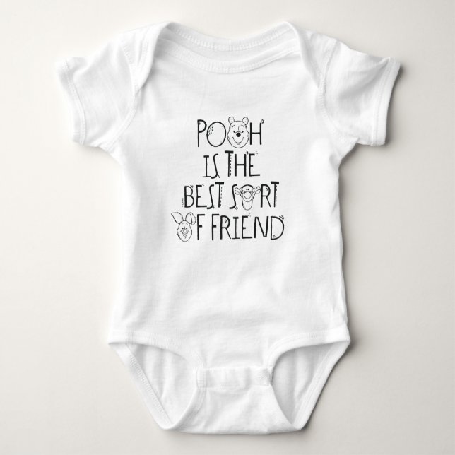Pooh is the Best Sort of Friend Baby Bodysuit (Front)