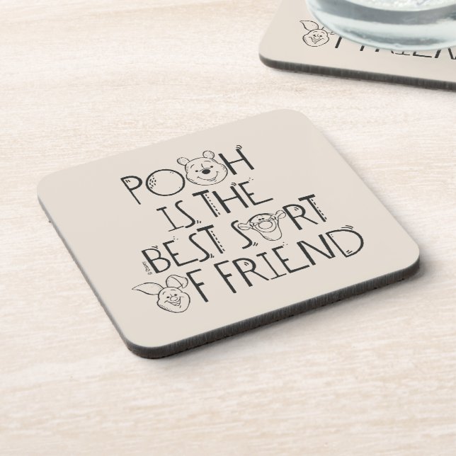 Pooh is the Best Sort of Friend Beverage Coaster (Left Side)