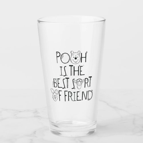 Pooh is the Best Sort of Friend Glass