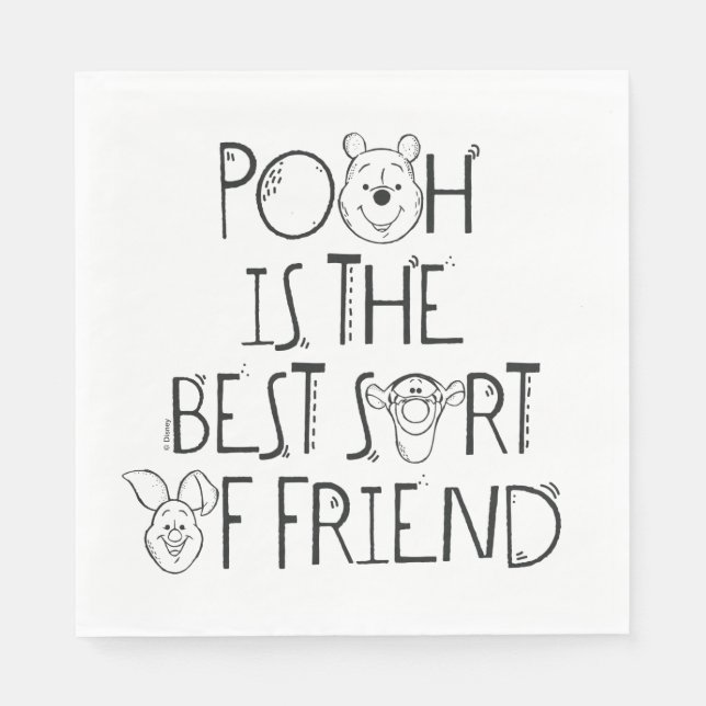 Pooh is the Best Sort of Friend Napkins (Front)