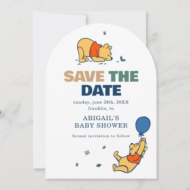 Pooh It's a Boy Baby Shower | Save the Date (Front)