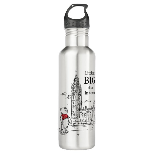 Pooh | Littlest Big Deal in Town Stainless Steel Water Bottle (Front)