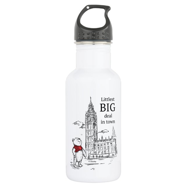 Pooh | Littlest Big Deal in Town Stainless Steel Water Bottle (Front)