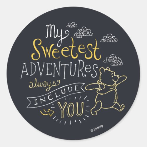 Pooh  My Sweetest Adventures Classic Round Sticker