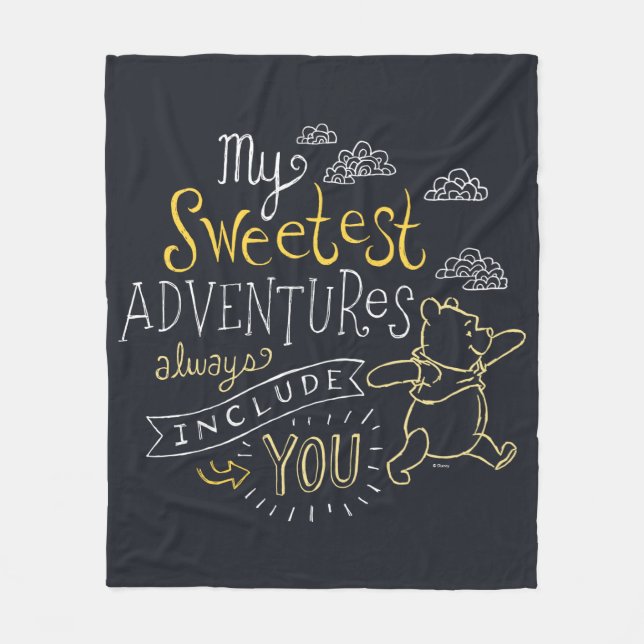 Pooh | My Sweetest Adventures Fleece Blanket (Front)