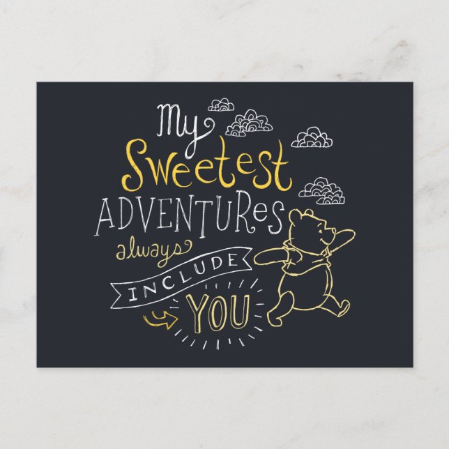 Pooh | My Sweetest Adventures Postcard (Front)