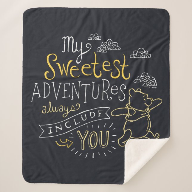 Pooh | My Sweetest Adventures Sherpa Blanket (Front)