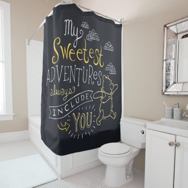 Pooh | My Sweetest Adventures Shower Curtain (In Situ)