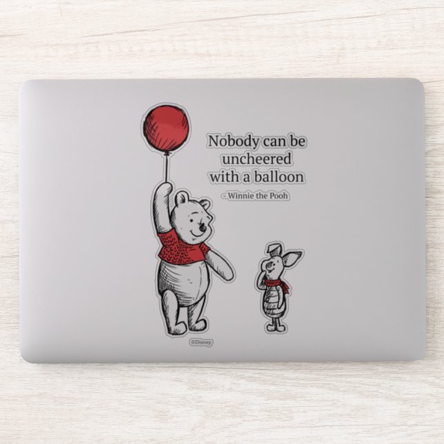 Pooh | Nobody Can be Uncheered with a Balloon 4 Sticker (Computer)