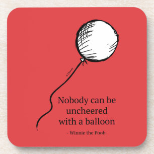 Pooh Nobody Can be Uncheered with a Balloon Beverage Coaster