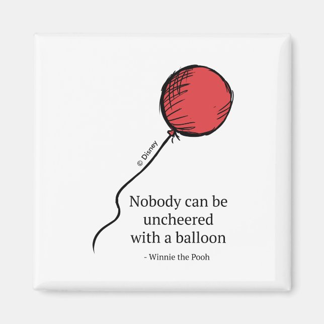Pooh | Nobody Can be Uncheered with a Balloon Magnet (Front)