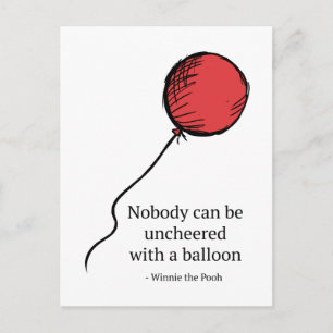 Pooh Nobody Can be Uncheered with a Balloon Postcard