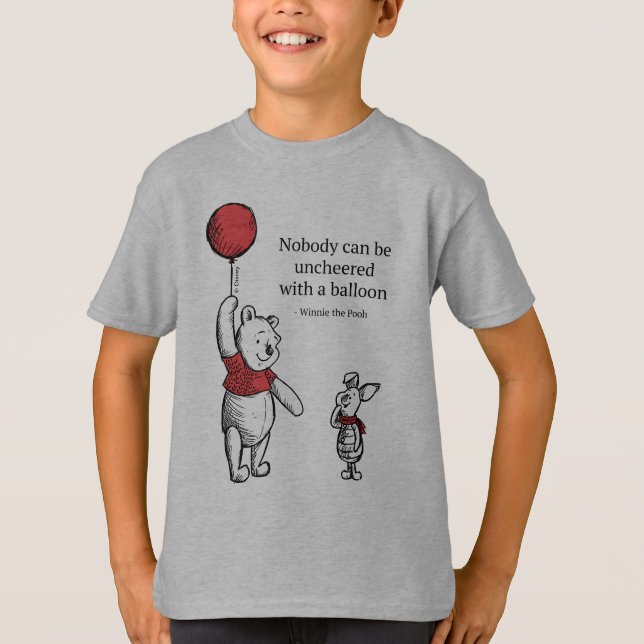 Pooh | Nobody Can be Uncheered with a Balloon T-Shirt (Front)