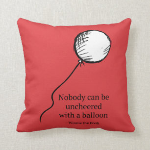 Pooh Nobody Can be Uncheered with a Balloon Throw Pillow