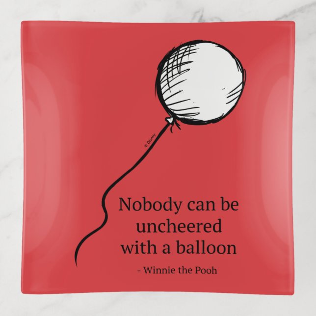 Pooh | Nobody Can be Uncheered with a Balloon Trinket Tray (Front)