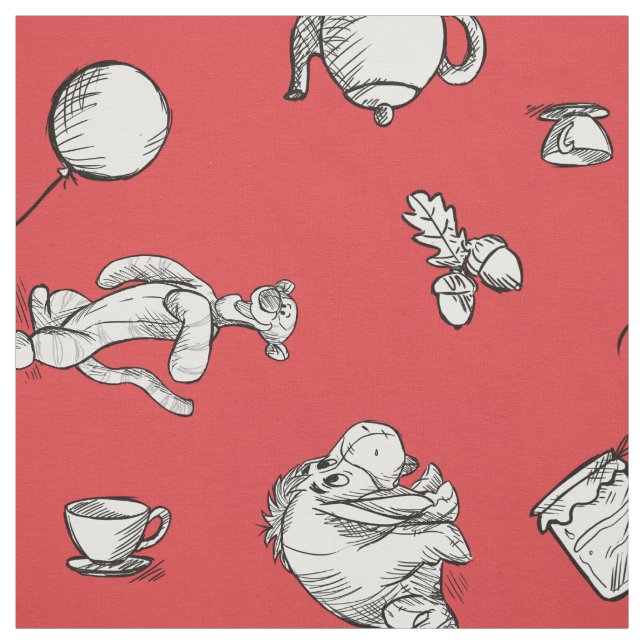 Pooh & Pals | A Case of Important Things Pattern Fabric (Swatch)