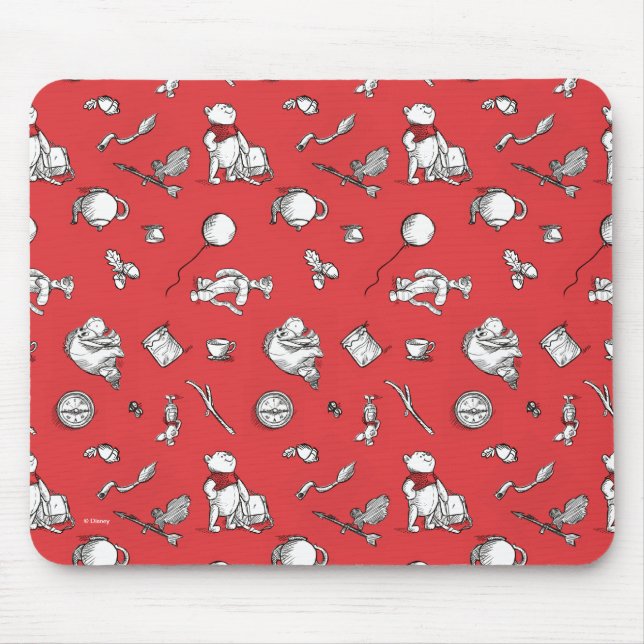 Pooh & Pals | A Case of Important Things Pattern Mouse Pad (Front)