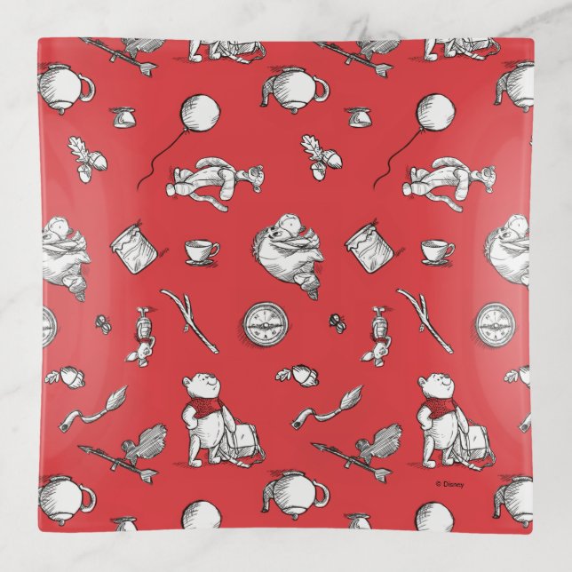 Pooh & Pals | A Case of Important Things Pattern Trinket Tray (Front)